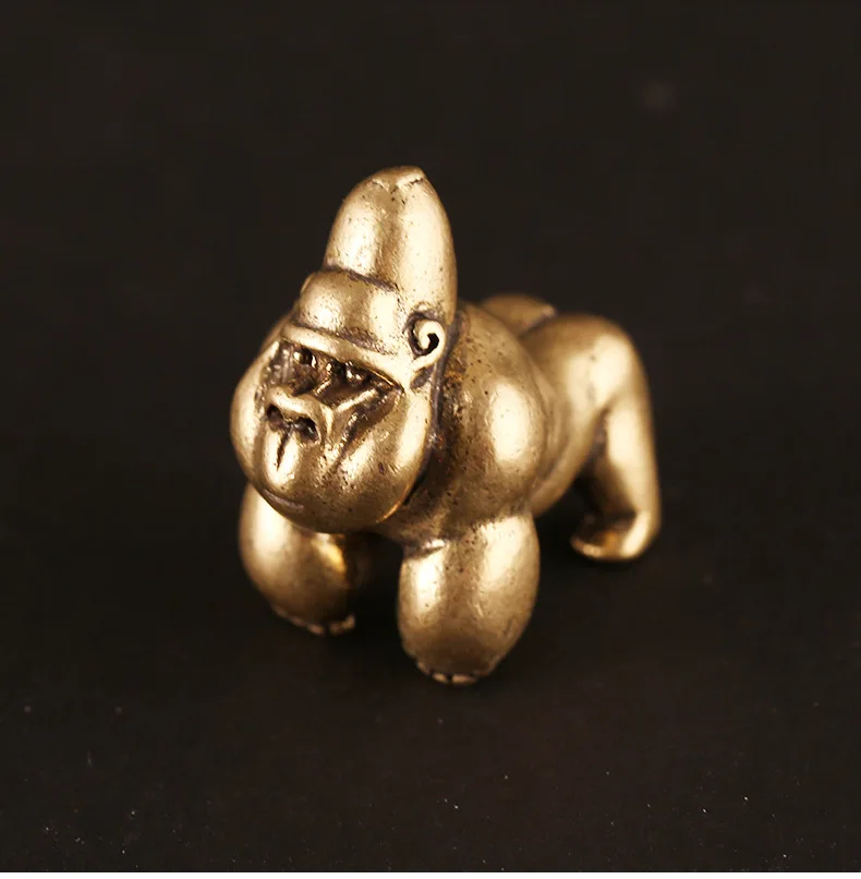 Ретро ручная работа твердая латунь Gorilla craft DIY орнамент миниатюрные настольные