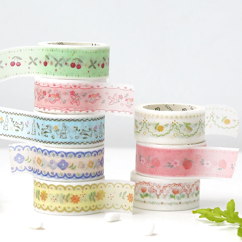 

15mm*3m Kawaii Cute Flower Daisy Cherry Washi Tape Stickers Scrapbooking DIY Masking Tape Bullet Journal School Supplies sl2471