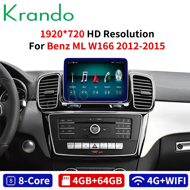 Krando Android 8,1 8,4 'IPS 4+ 64 синий дисплей стерео радио навигация для BENZ ML-Class W166 2012- мультимедийный плеер gps