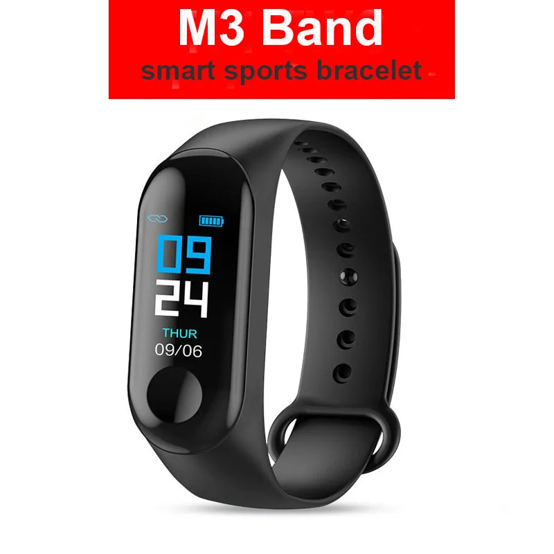 M3 black M4 M3 Смарт-часы Браслет фитнес-трекер спортивный браслет цветной экран Смарт-браслет для iPhone Xiaomi Band Watch - Цвет: M3 black