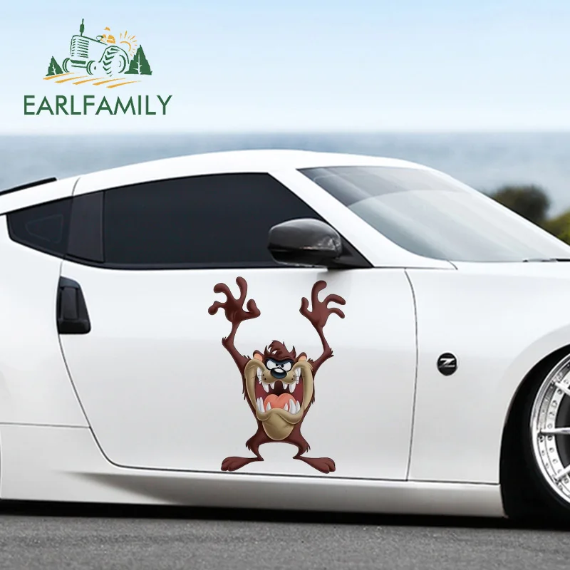 

EARLFAMILY 43 см x 30,8 см мультфильм Тасманский Дьявол наклейки на автомобиль боковые наклейки графика виниловые наклейки для автомобиля обернуть ...