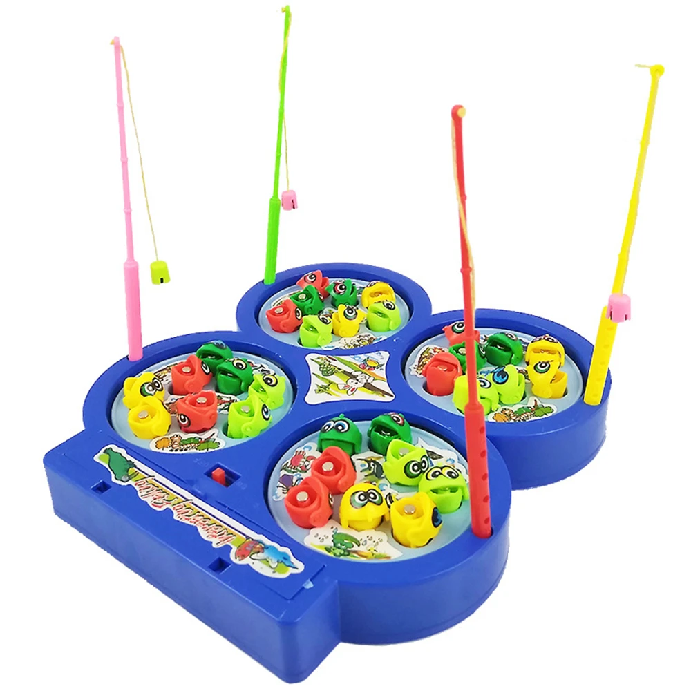 Electric Musical Rotating Fishing Play Game Fish Plate Set Magnetic Outdoor Sports Toys for Children Gifts | Игрушки и хобби