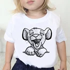 Футболка с коротким рукавом для мальчиков и девочек, мультяшный стиль Харадзюку, хакуна матата, Король Лев, Симба, повседневная Милая летняя модная универсальная одежда