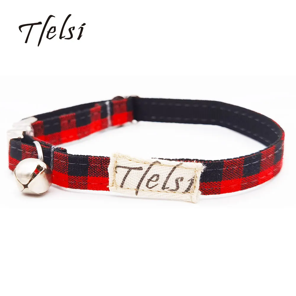 

Tfelsi Cat Collar Breakaway with Bell Safety Personalized Nylon Adjustable Necklace Pet Collar