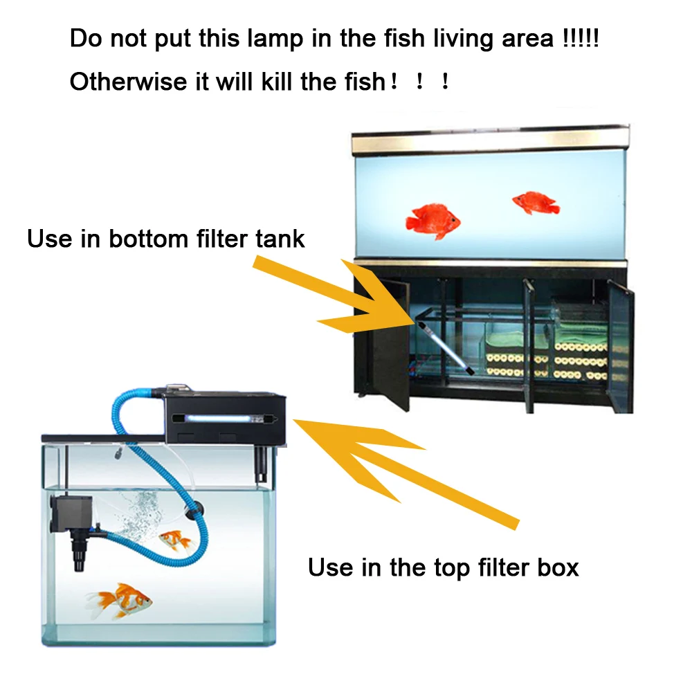 Лампа для аквариума UVC с таймером домашний бактерицидный УФ стерилизатор