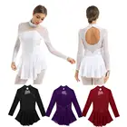 Женское блестящее платье для фигурного катания, бальных танцев, балерины, спортивные костюмы для балета, танцев платье, гимнастический купальник