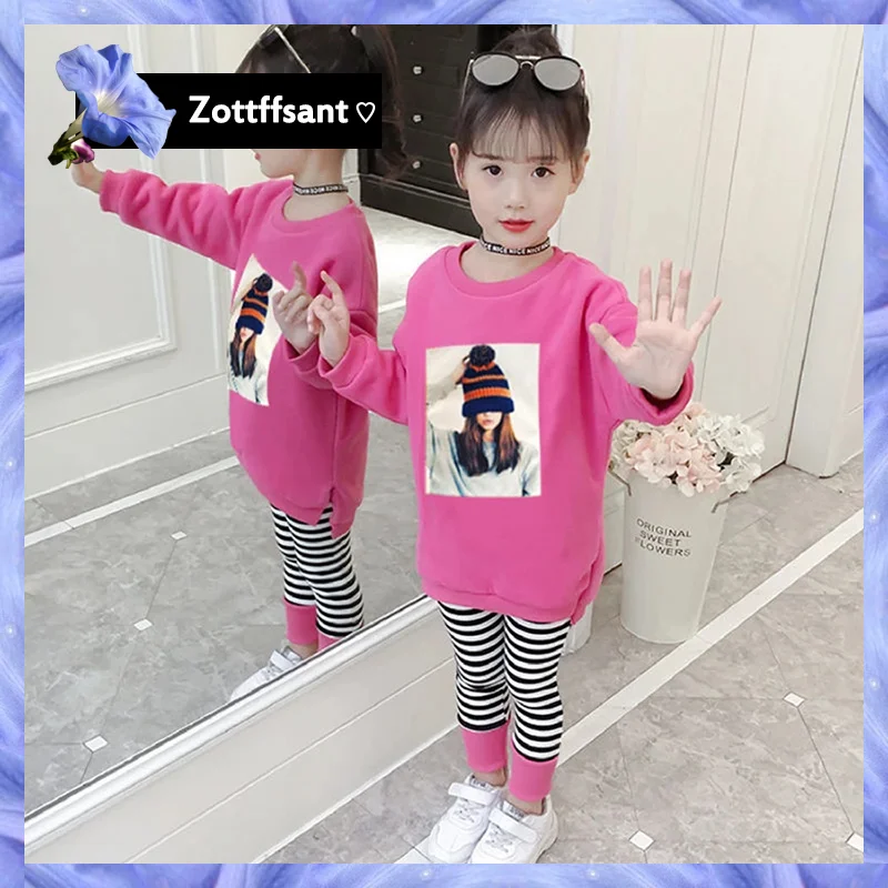 

Girls Clothes Set Long Sleeve Shirts + Pants Suits Baby Kids Clothes 6 7 8 9 10 Year Children Clothing 2022 spring Autumn