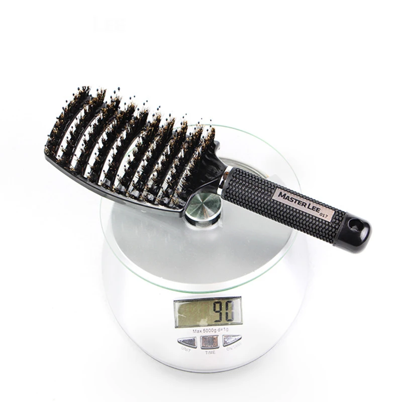Гребень изогнутой формы свиная щетина Массажная Расческа с маленький шарик