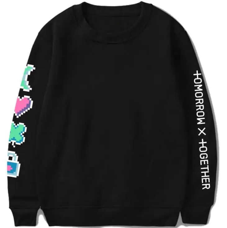 Txt новый альбом завтра х вместе с мультяшным логотипом пуловер капюшоном