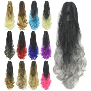 Soowee кудрявые коричневые локоны с эффектом омбре конский хвост синтетические волосы длинные клипсы для наращивания шиньон пони хвост Postizos Cabello Coletas