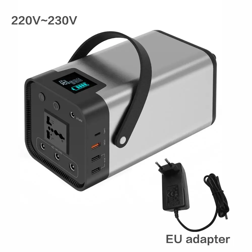 Внешний аккумулятор 54000 мАч, внешний аккумулятор AC/DC/USB/type-C, многовыходной портативный генератор для ТВ-вентилятора, автомобильного холодильника, ноутбука и т. Д - Цвет: 220V 230V EU adapter