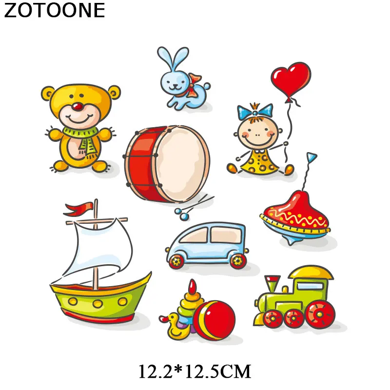 ZOTOONE Thermal Transfer Patch Cartoon Animal Set for Kids Iron on Bear Bird Stickers Clothing Diy T-shirt Appliques E | Дом и сад