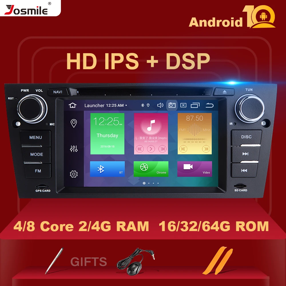 Автомобильный радиоприемник IPS DSP 4 Гб 64 ГБ 1 Din Android 10 для BMW E90/E91/E92/E93 мультимедийный