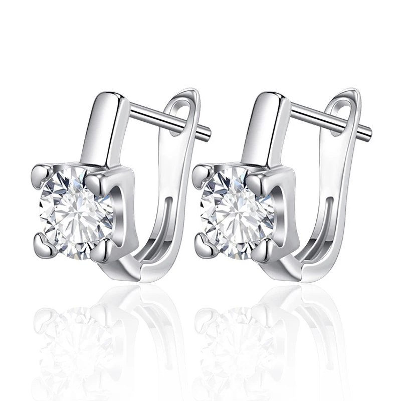 Простые золотые серьги гвоздики с фианитами для женщин маленькие квадратные