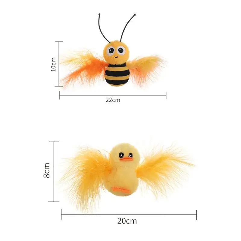 

Fake Feather Cat Toy Kitten Chewing Toy Funny Bee Duck Puppy Sound Toy Cat Interactive Toy Pet Training Toy Dog Accessories