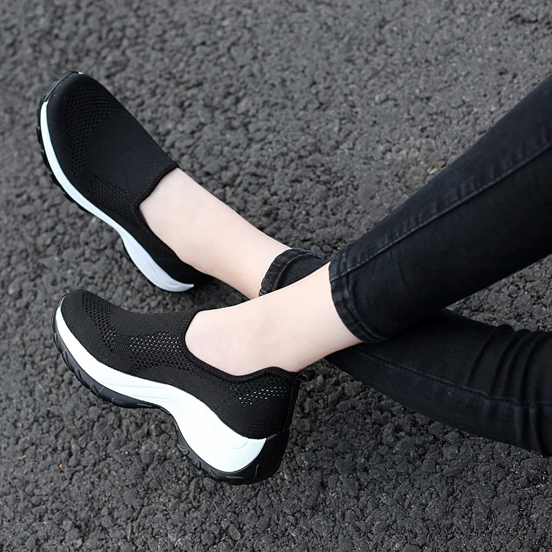2020 женская повседневная обувь на плоской подошве Модная уличная дышащая без