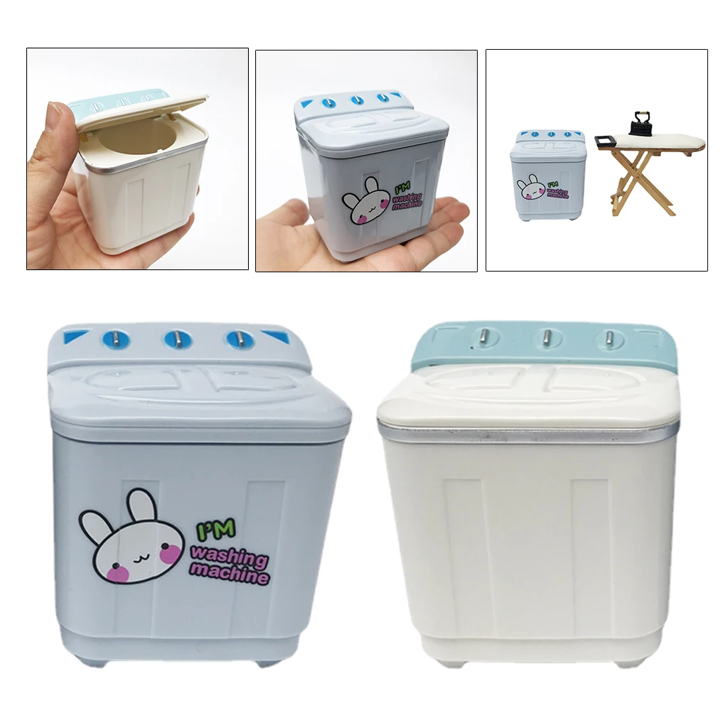 

1/12 Scale Dollhouse Mini Electric Washing Machine Furniture Model Decorative Toys Doll House Furniture Set