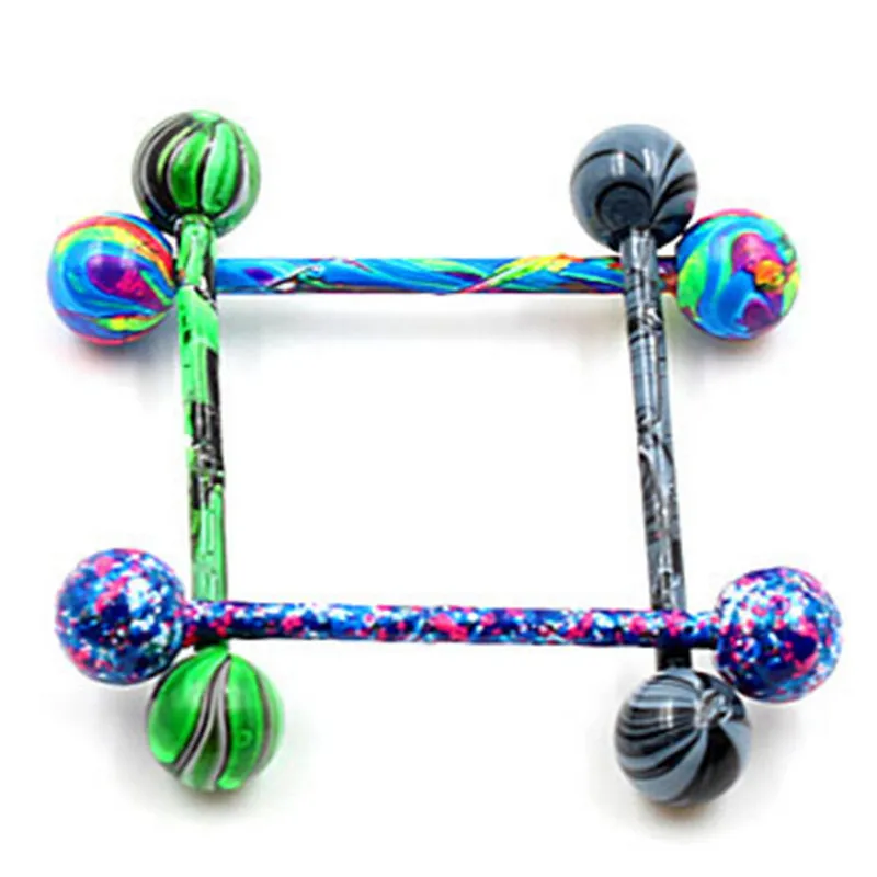 10 шт./лот красочные 14 г штанги для пирсинга языка кольцо сосков Пирсинг из