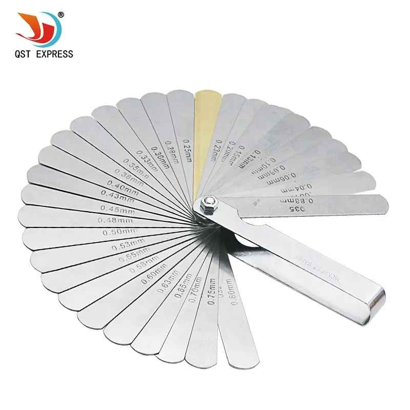

32 pieces of distance meter feeler gauge valve teaching feeler gauge 0.04-0.88 mm gap size.0015-.035 copper piece