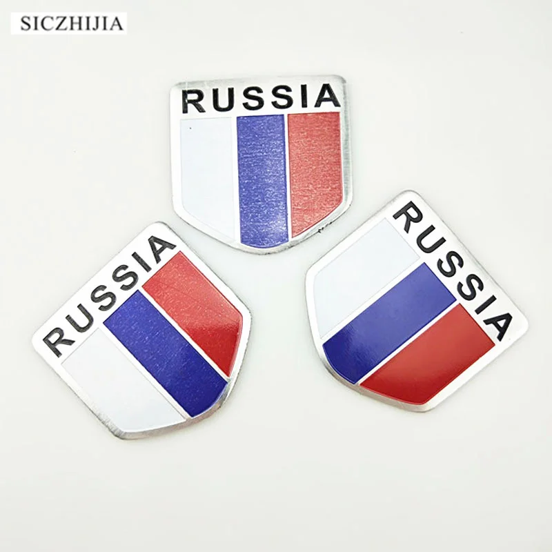Металлический флаг эмблема России автомобильная форма наклейка для Skoda Octavia Fabia
