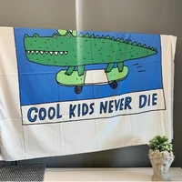 tapestry polyester crocodile cartoon tapestry crocodile cool kids never die tapestrycurtain tapestrywallhanging tapestry