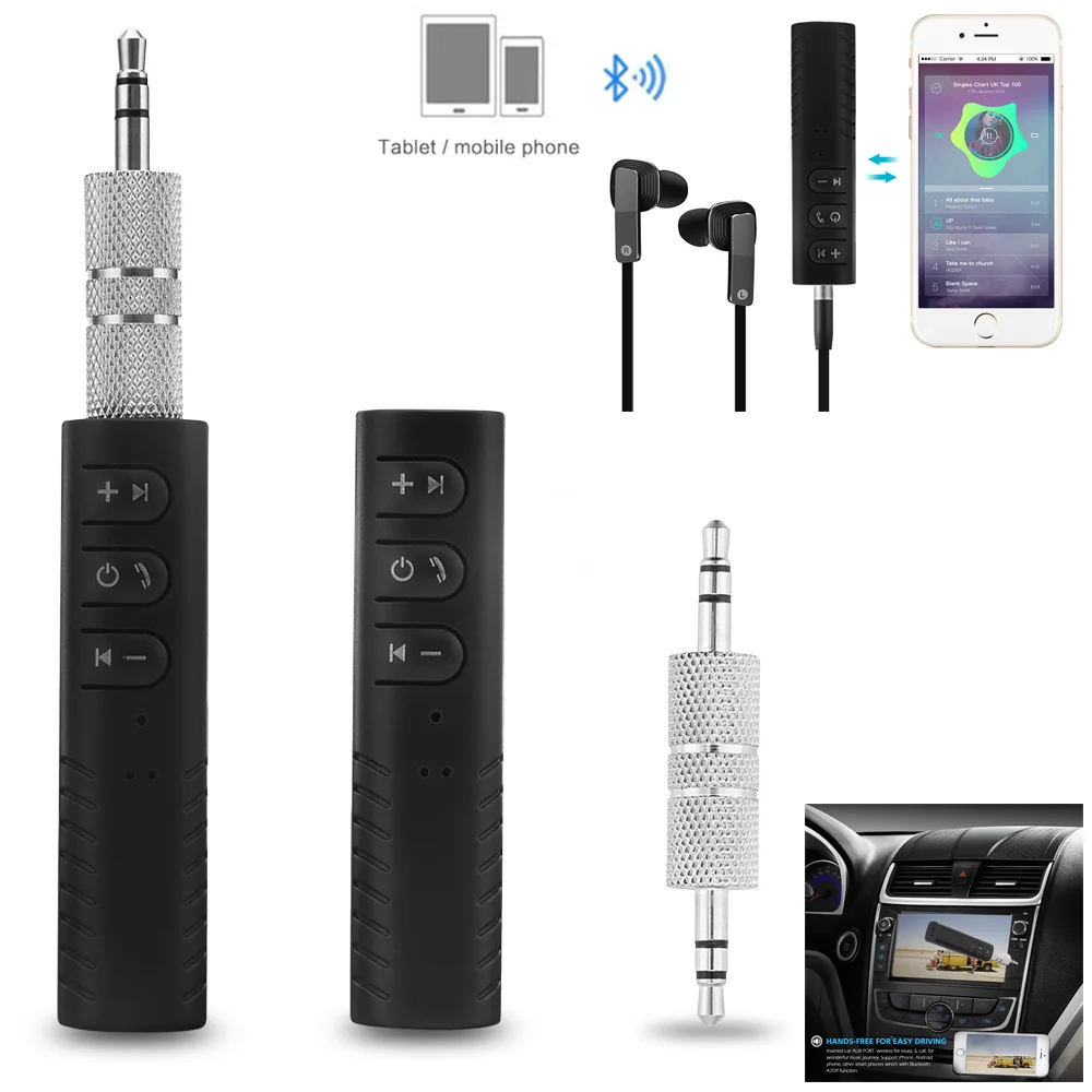 

Car Bluetooth 4.1 3.5mm Jack Kit Hands Free Music Audio Receiver Adapter Auto AUX Kit for Speaker Headphone Bluetooth Aux