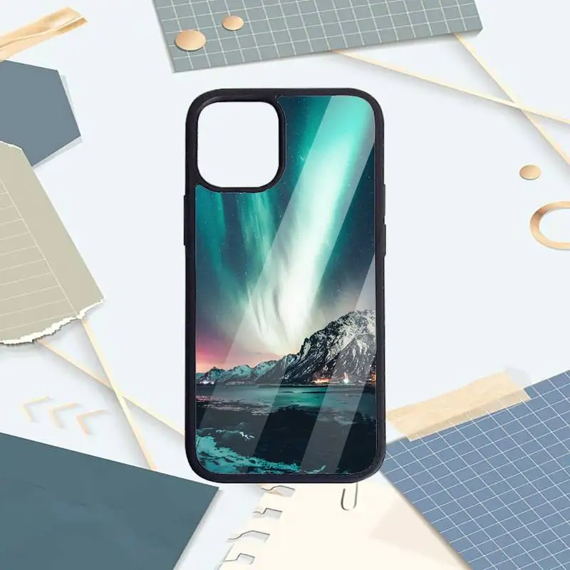 

aurora art beautiful natural scenery Phone Case PC For iPhone 11 12 pro XS MAX 8 7 6 6S Plus X 5S SE 2020 XR