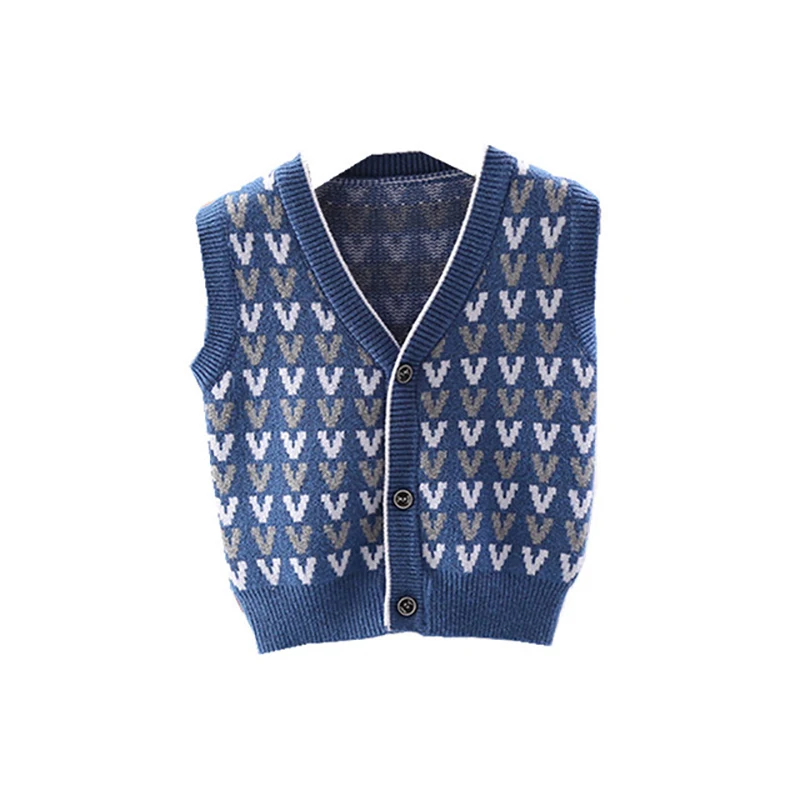 

2020 New Autumn Winter Children'S Warm Vest Cotton Boys Vest Vest Shoulder Knit Cardigan Baby Sweater Waistcoats Clothes 201 04