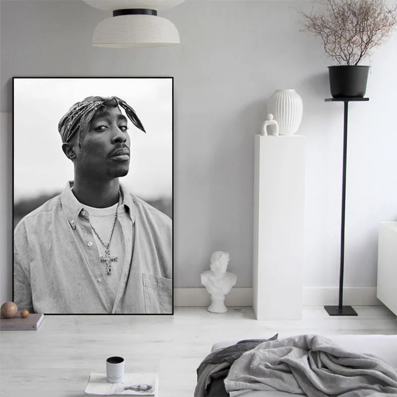 Tupac Shakur 2PAC Canvas Painting Rapper Star Poster Hip Hop Art Moder Wall Decor Posters Pictures for Home Design | Дом и сад