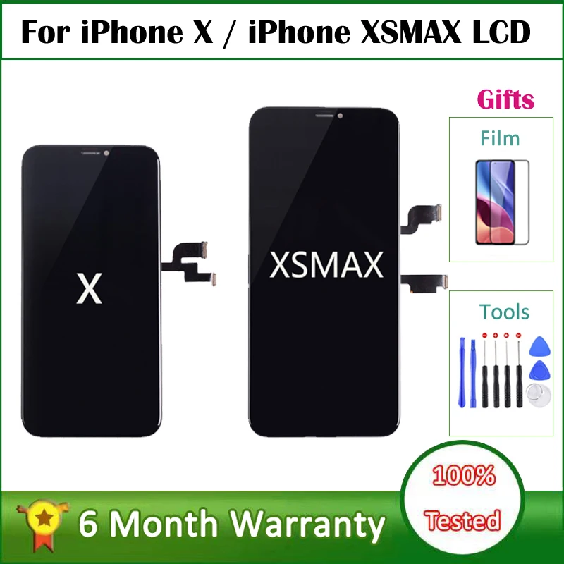 

OLED-дисплей для экрана pantalla iPhone X XR XS 11pro Max для iPhone 11 XS max, ЖК-дисплей с сенсорным дигитайзером в сборе без дефектов
