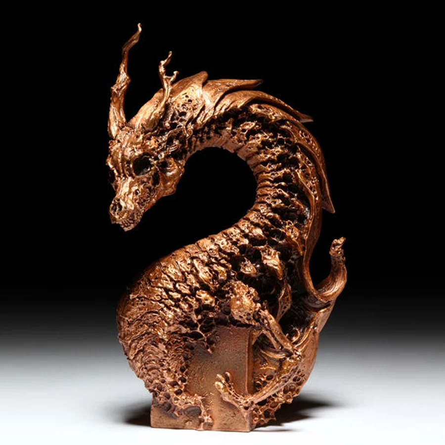 

Статуэтка бронзового дракона маленькая Статуэтка для украшения дома, коллекционные фигурки, подарки на день святого Валентина для мужчин, ...