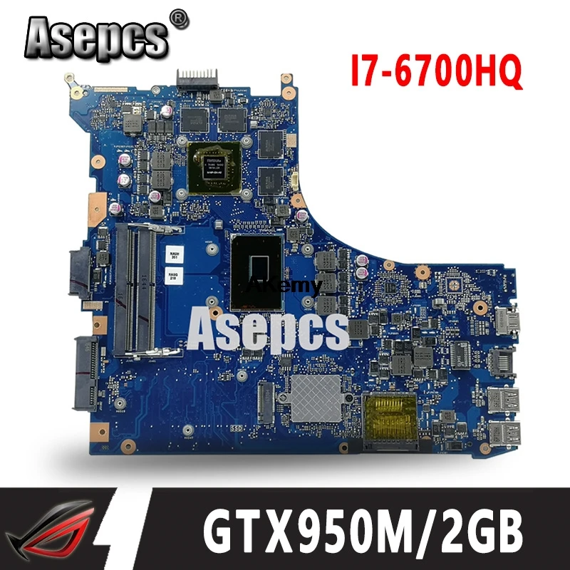 

ROG GL552VW REV2.1 Laptop motherboard For Asus GL552VW GL552VX GL552V ZX50V mainboard I7-6700HQ GTX950M/GTX960M 2GB 40-pin