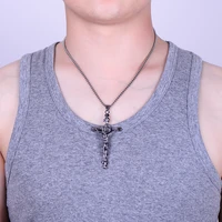 jewelry on the neck stainless steel cross necklace european and american mens jewelry sweater chain long pendant plus necklace