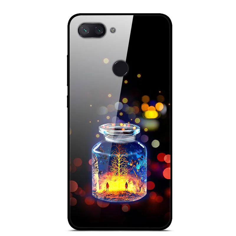 56 Чехол из закаленного стекла для Xiaomi Redmi 6, чехол с изображением планеты космоса, стеклянный чехол на заднюю панель для Xiaomi Redmi 7, 6, A, 7A, 6A, чехол для телефона Redmi6 - Цвет: 56