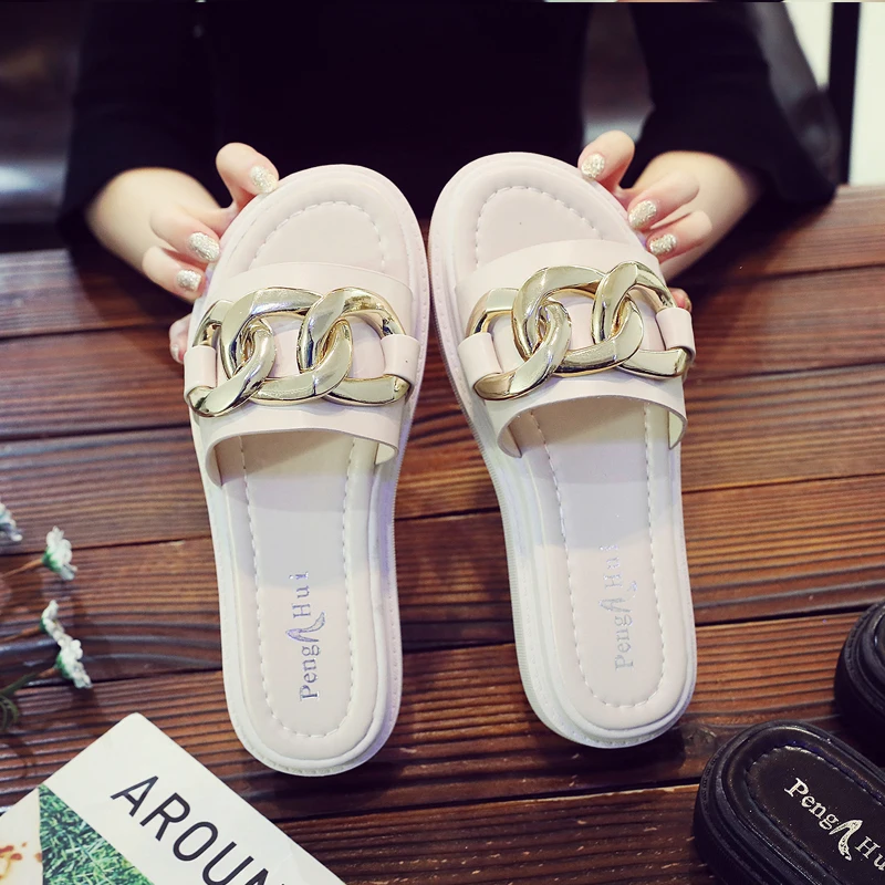 

Shoes Ladies' Slippers Luxury Slides Platform Slipers Women Med Designer Summer Flat 2021 Fashion Rubber Cotton Fabric PU Bling