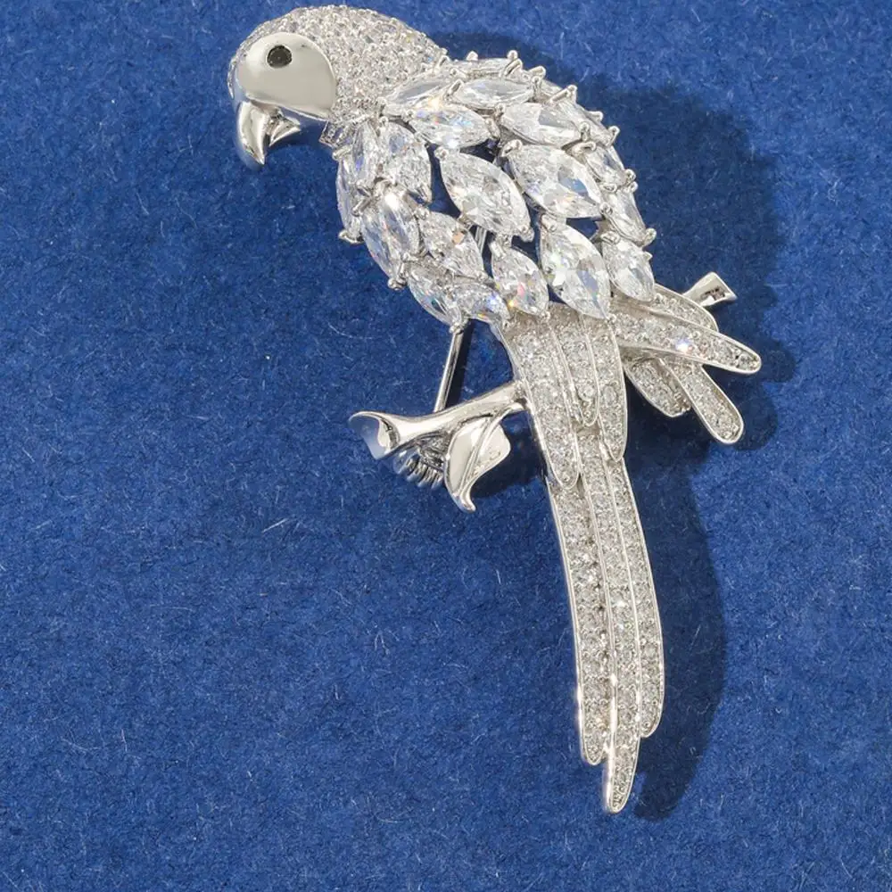 Neoglory белая брошь попуги из циркония ААА для женщин высококачественные