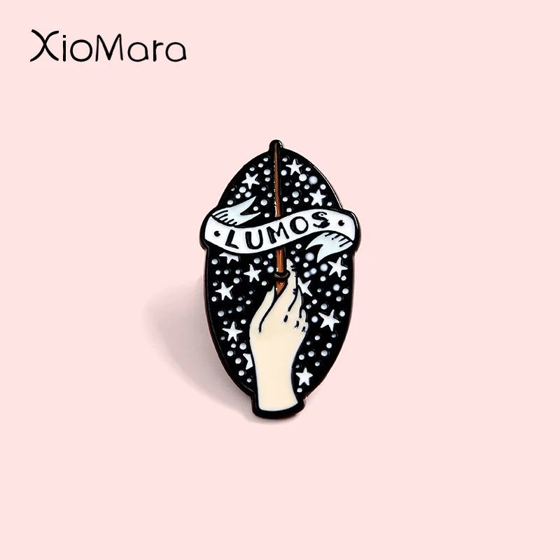 Эмалированная булавка в виде волшебной палочки волшебные школьные заклинания