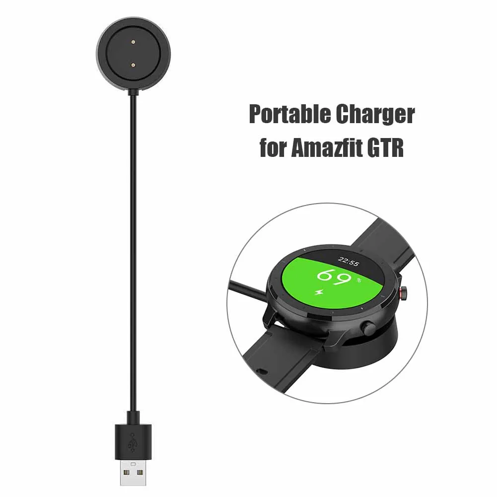 

1 м портативное USB магнитное зарядное устройство для Huami Amazfit GTR 42 мм (1909) Amazfit GTR 47 мм (1901)USB быстрая зарядка подставка для док-станции