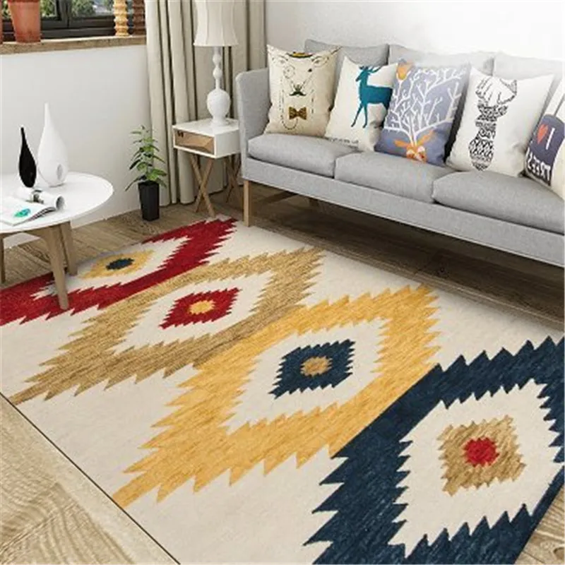 LivingRoom Morocco Style Rugs And Carpets Nordic Abstract Ink Gold Landscape Painting Carpet Anti-wrinkle Mats Can Be Customized