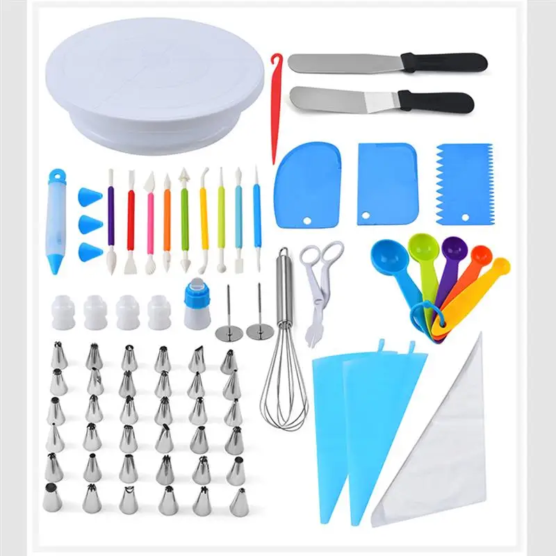 

Multi-Function Kitchen Home Cake ToolBaking Tools Stainless Steel Piping Set 66-Piece Cream Cake Decorating Baking Set for Home