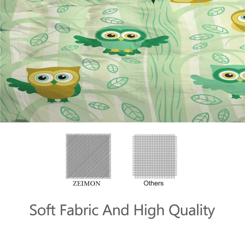 ZEIMON мультфильм животных 3d Постельное белье Сова Pattern один queen King Размеры пододеяльники 2/3 штуки, Роскошный домашний текстиль