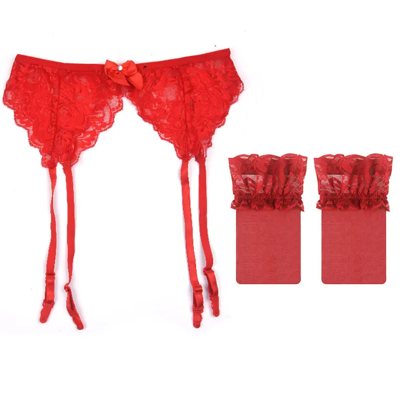 Комплект женского сексуального нижнего белья из 4 предметов кружевной