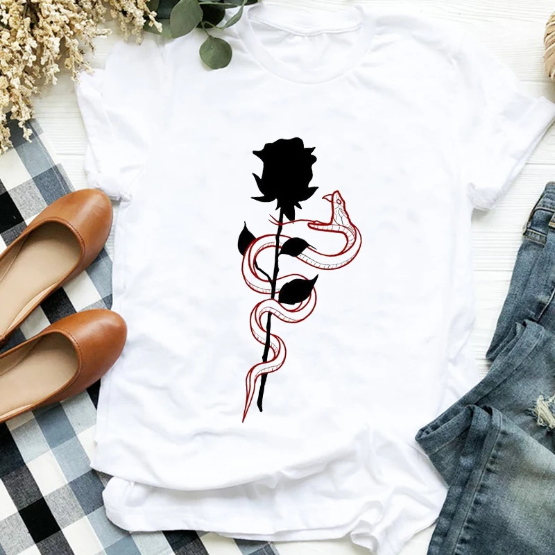 

Женская футболка с цветочным принтом, забавная простая Милая Осенняя Футболка с принтом 90-х, женская футболка, рубашка, одежда, топ, футболка...