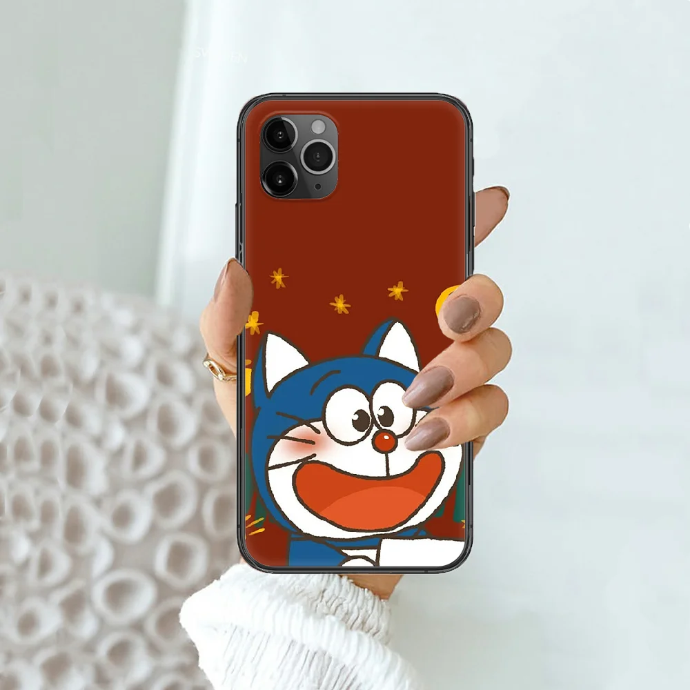

Fashion Doraemon Blue Cat Phone Case Cover Hull For iphone 5 5s se 2 6 6s 7 8 12 mini plus X XS XR 11 PRO MAX black art shell 3D
