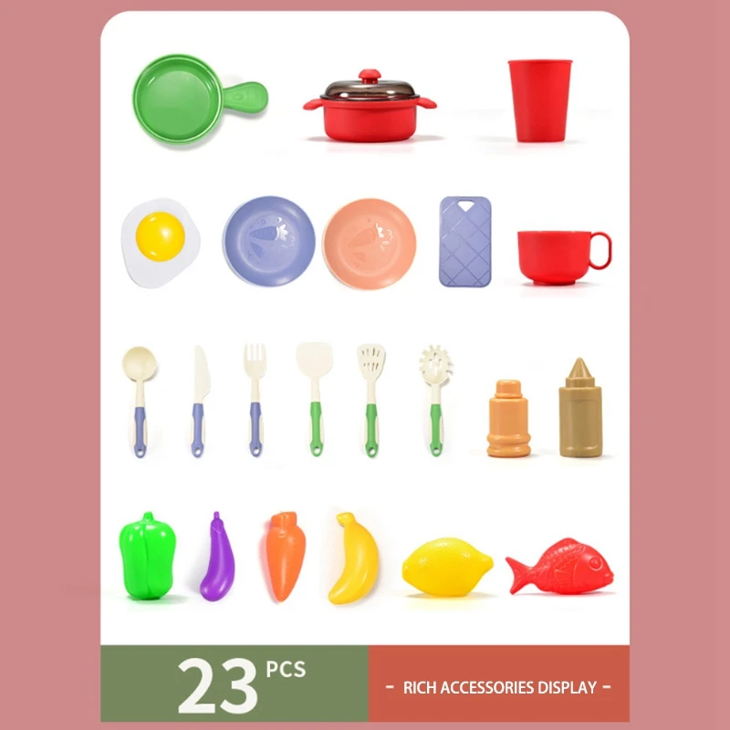 

Cooking Food Sets Vegetables Fruits Pretend Play Kitchen Kits Toy for Children with Toys