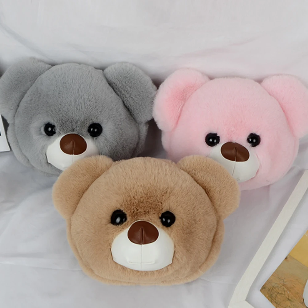 Женская плюшевая сумка с имитацией головы панды милый мессенджер на плечо милым