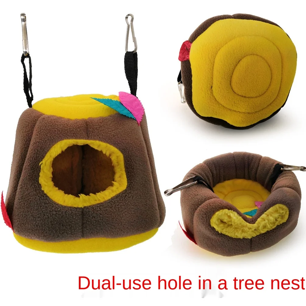 

Игрушки для домашних животных LHXMAS, зимнее теплое хлопковое гнездо, двухцелевое подвесное гнездо для птиц, всесезонный гамак, искусственное ...