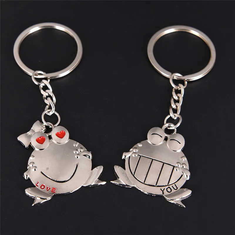 

1 Pair Love You Big Mouth Frog Key Ring Keyholder Valentine's Day Gift Romantic Lovers Couple Keyring Keychain