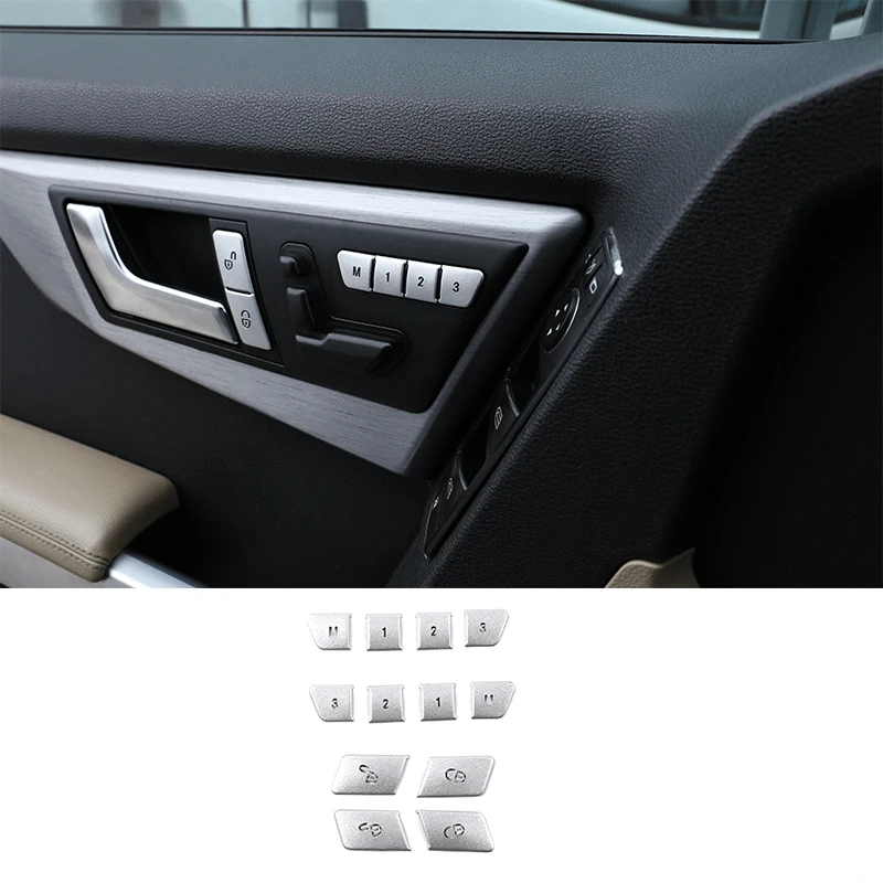 

Aluminum Alloy for Mercedes Benz GLK GLS GLE ML 320 400 450 Door Lock Seat Memory Button Decoration Stickers Car Accessories