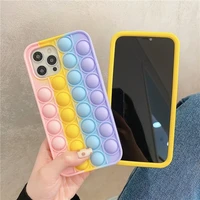 3d pop rainbow bubble playgame case for iphone 12mini 11 pro max soft cute for iphone xr xs x 8 7 6 plus se20 fidget toys cover